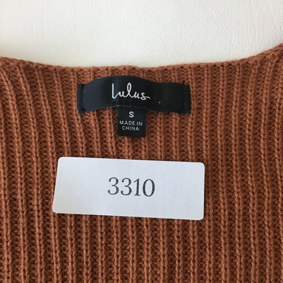 Lulus V Neck Sweater Womens Small Copper/Brown Dolman Sleeves - Picture 11 of 11